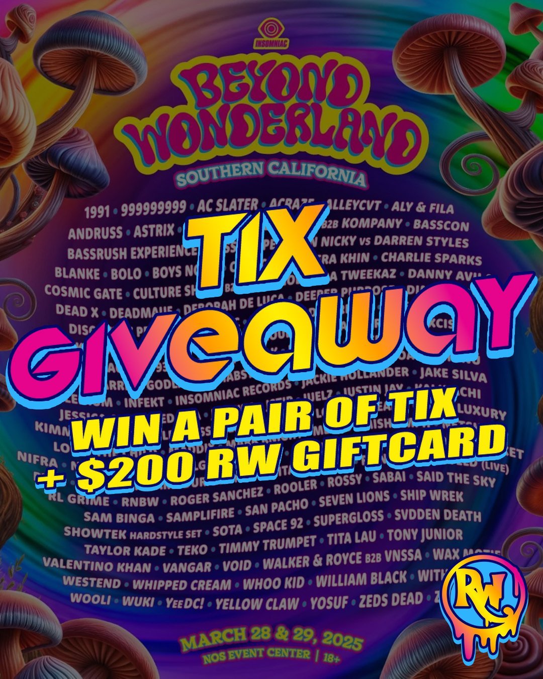 Pair of Beyond Wonderland GA Passes + $200 RW Gift Card