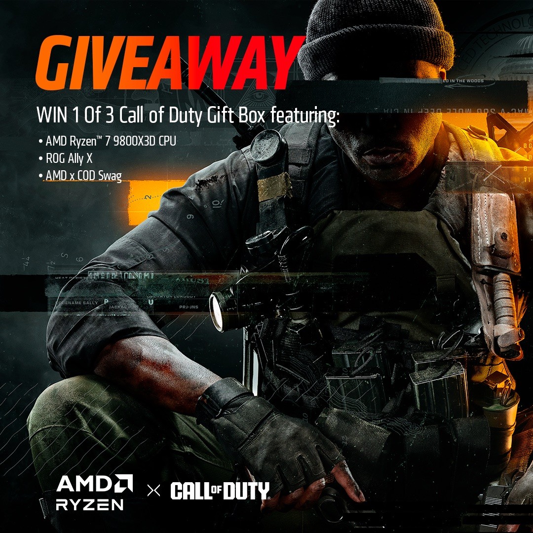 WIN A Call Of Duty Gift Box Featuring  AMD Ryzen™ 7 9800X3D Processor