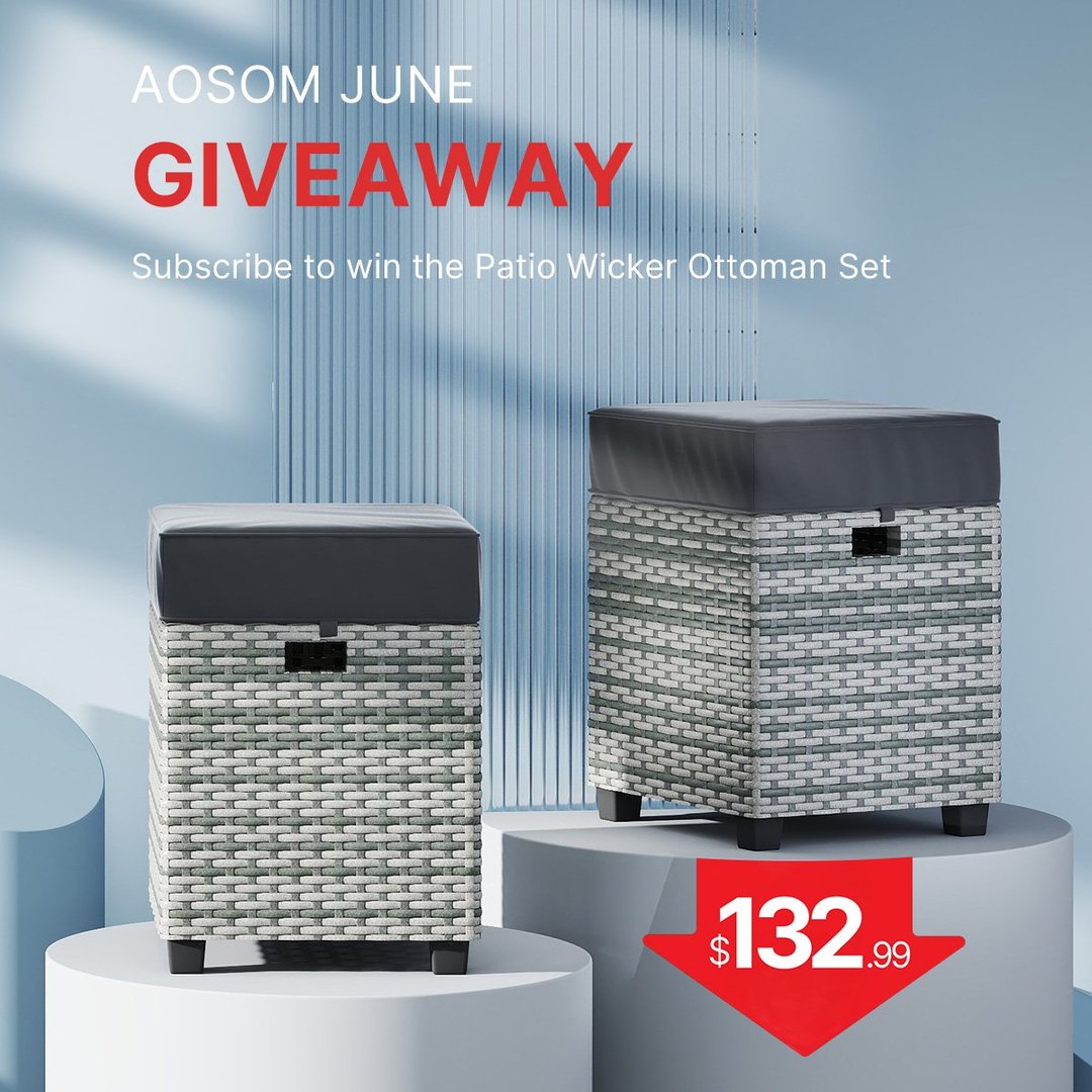 Subscribe to Win the Patio Wicker Ottoman Set!