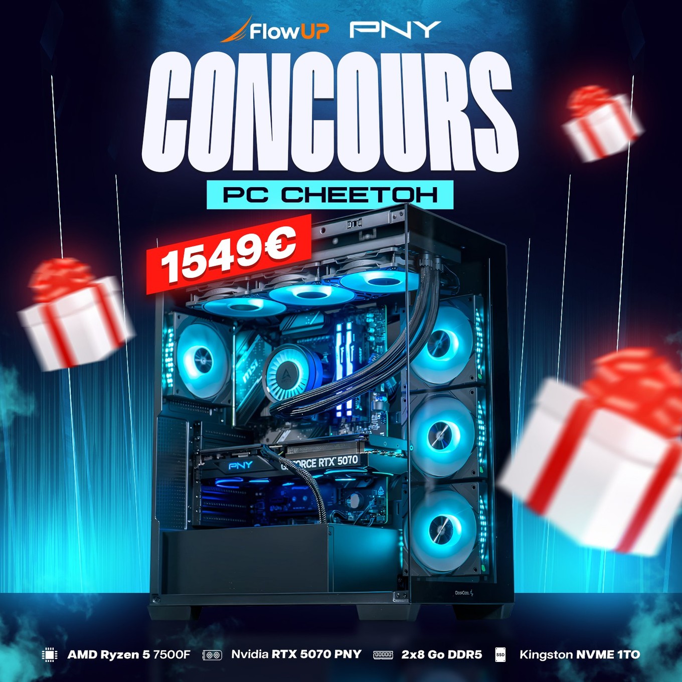 FlowUPx PNY: Gagne Un Pc Gamer à 1550 Euros🔥