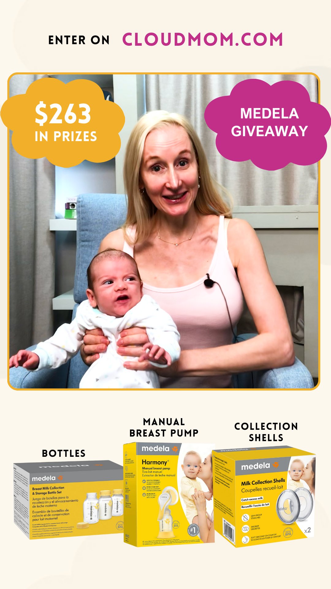 Enter to win $264 Prize Package including a Amazon Gift Card & Medela Products