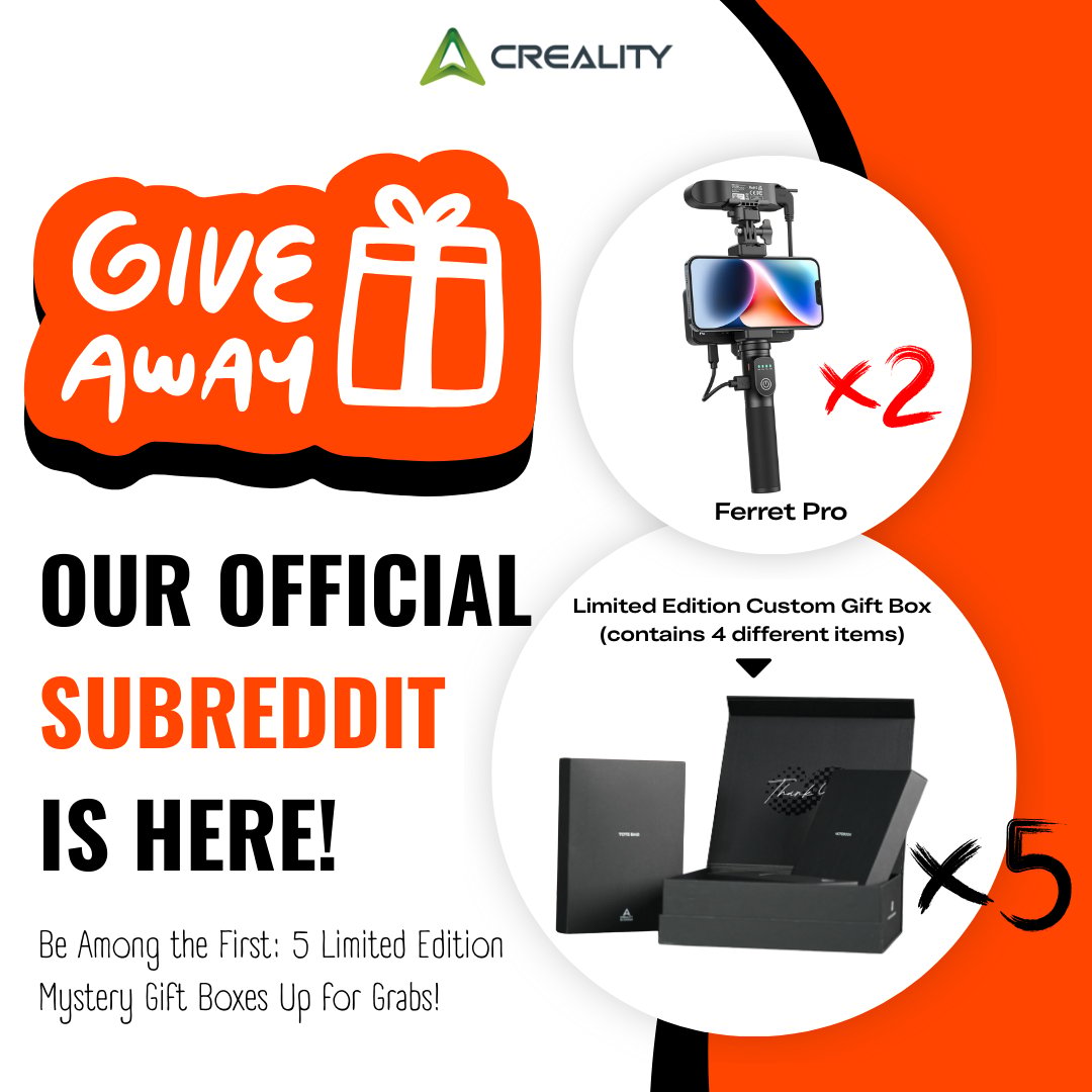 🎉 Creality Official Subreddit Giveaway! 🎉